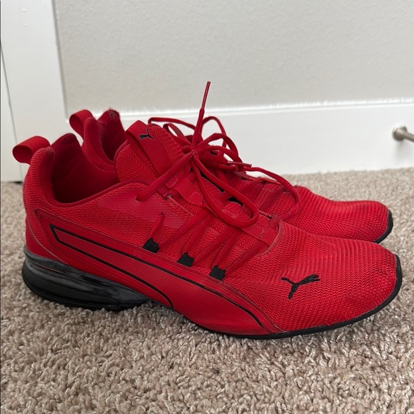 Puma Red and Black Athletic Shoes - Picture 1 of 4